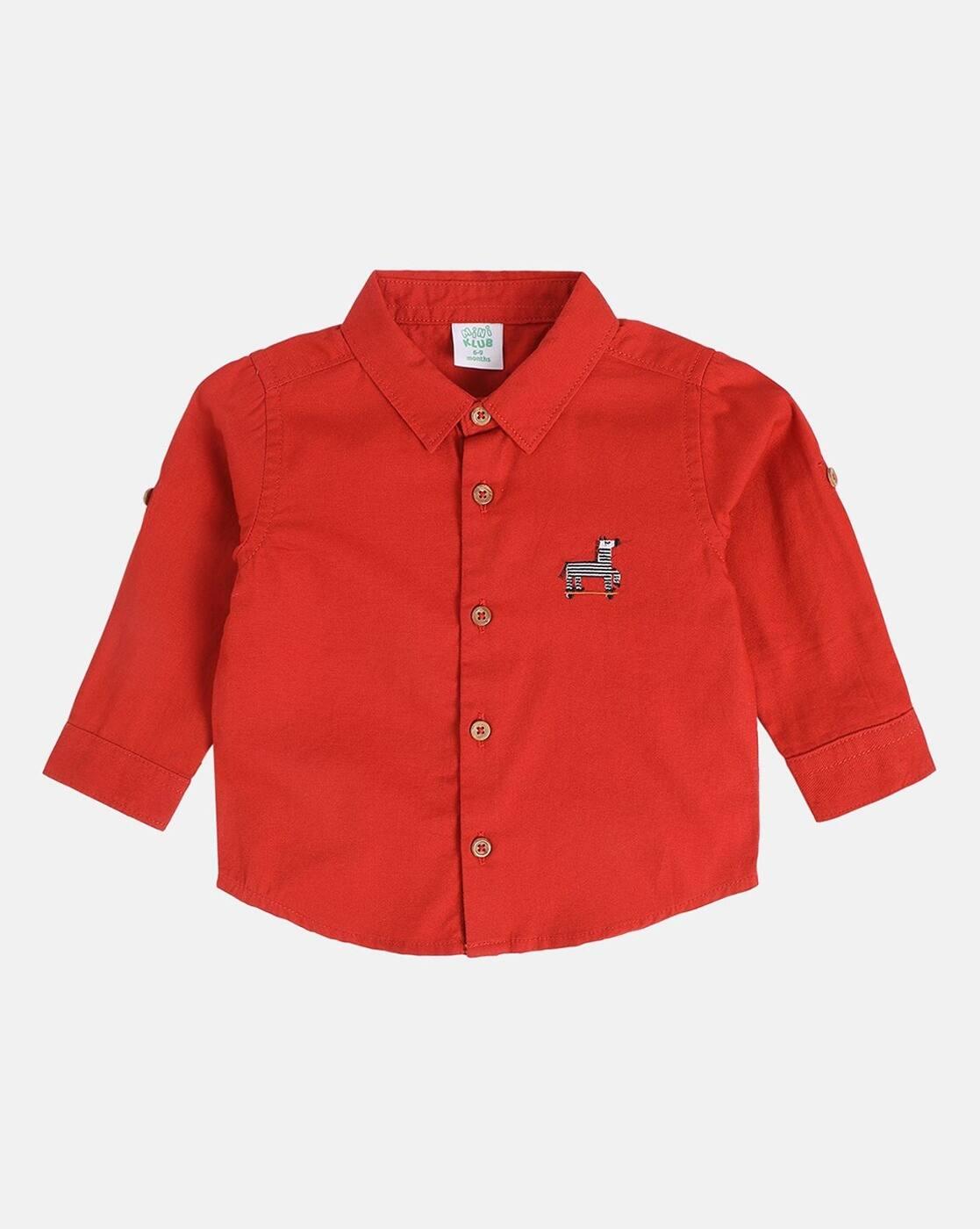 Boys Embroidered Regular Fit Shirt