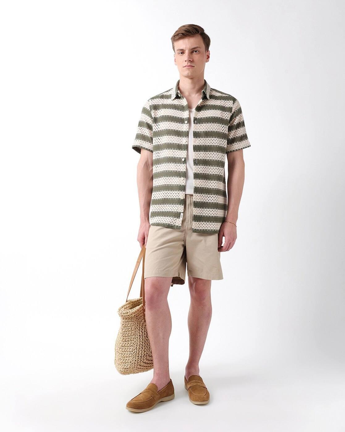 Men Striped Regular Fit Cotton Shirt