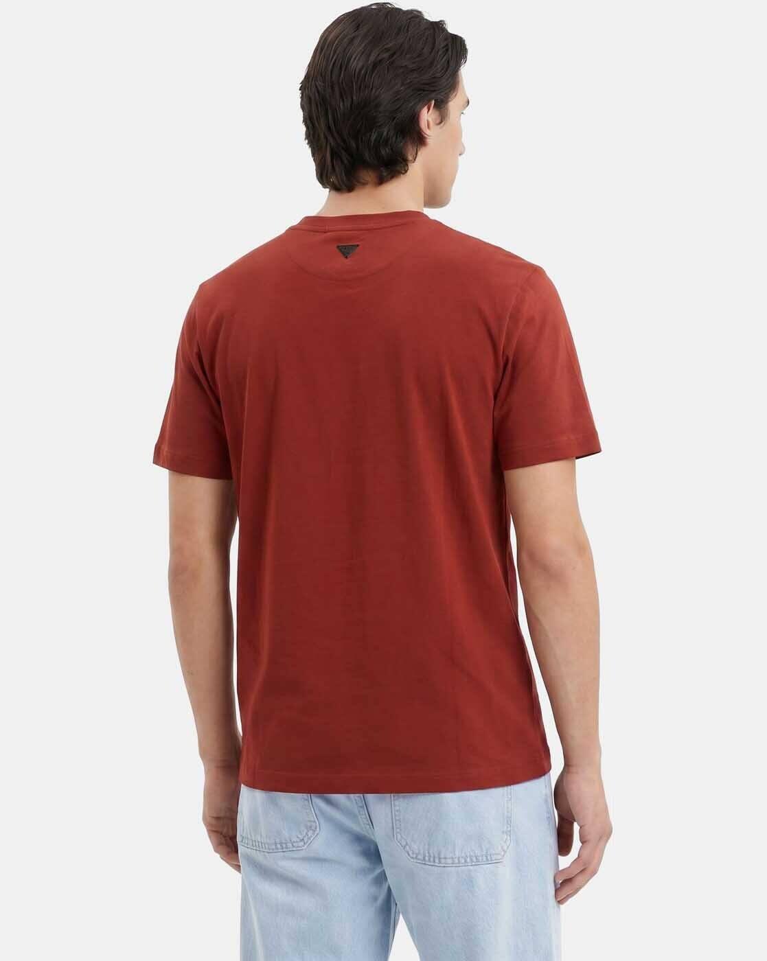 Men Solid Regular Fit Crew Neck Cotton T-Shirt