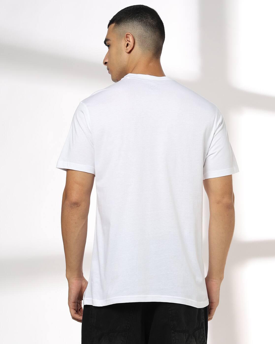 Men Typographic Print Regular Fit Crew-Neck T-Shirt