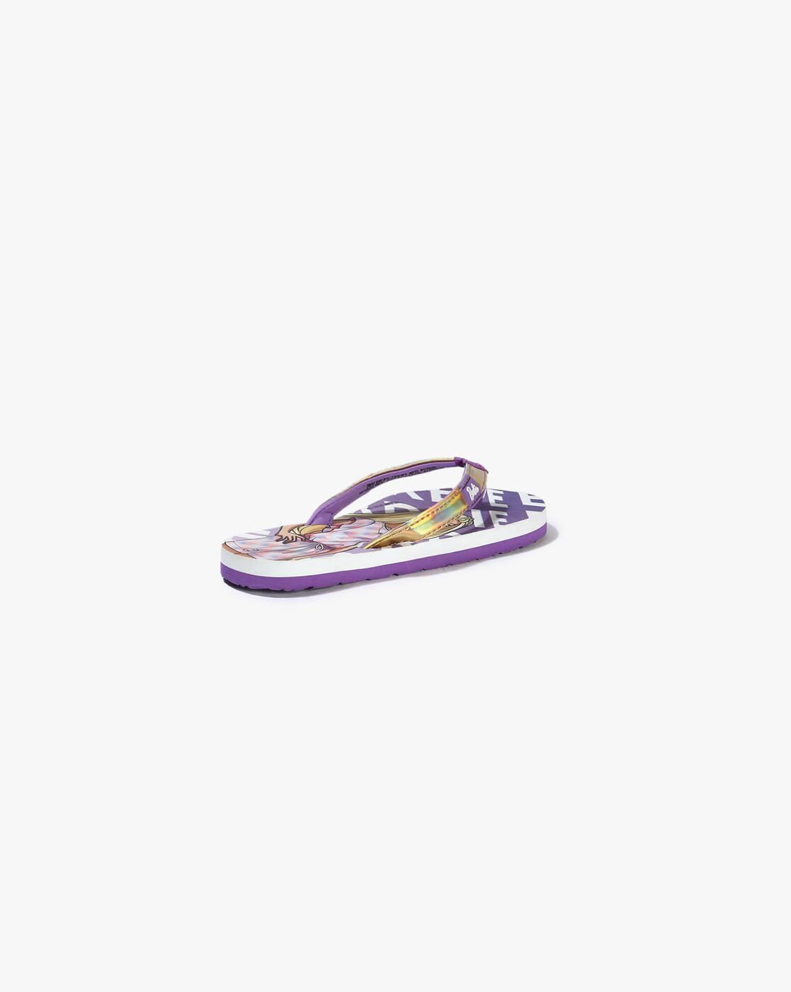 Girls Barbie Print Thong Flip-Flops