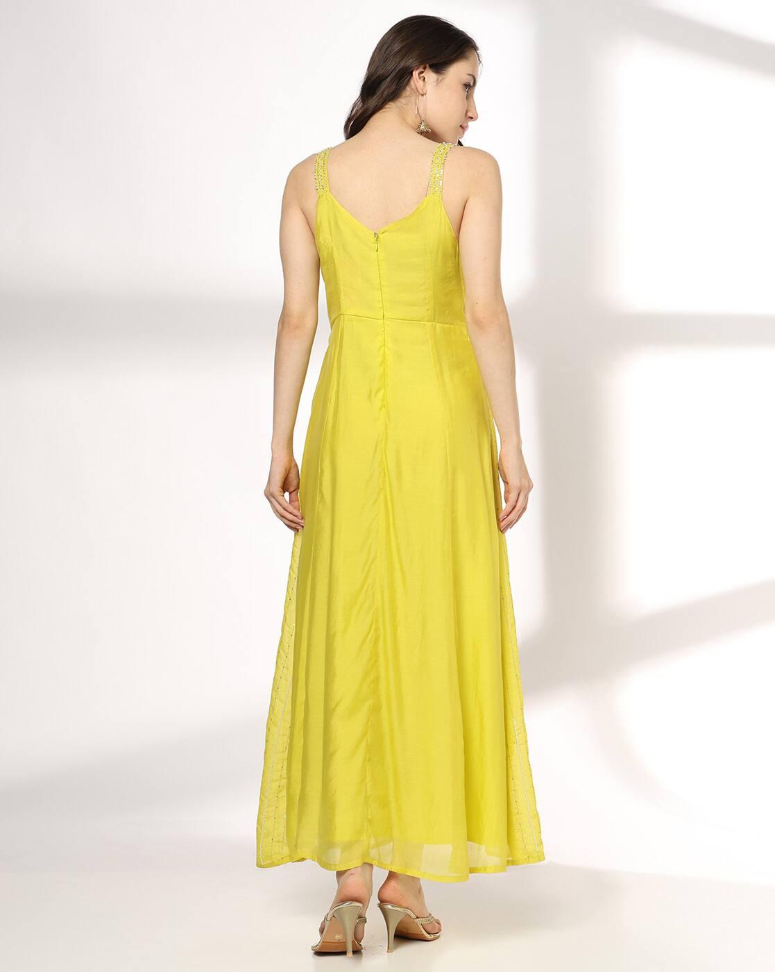 Women Embroidered Strappy A-Line Dress
