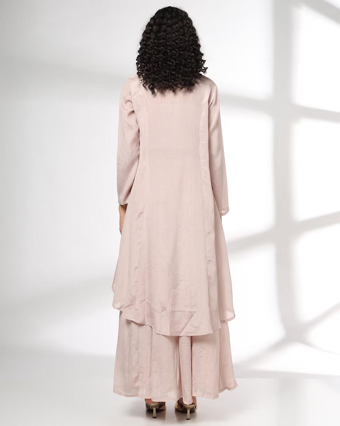 Women Embroidered Top with Skirt & Jacket Set