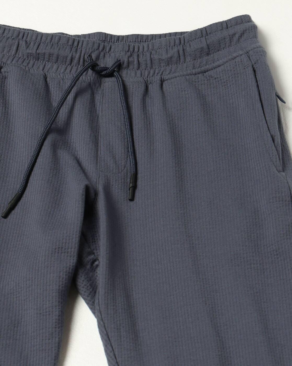 Men Striped Open Hem Straight Seersucker Track Pants