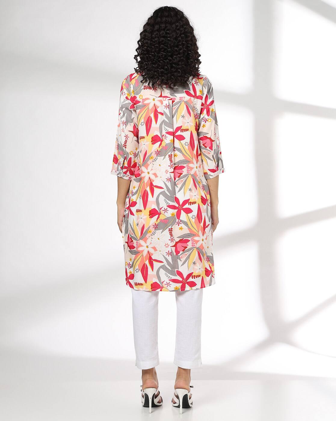 Women Floral Print Straight Kurta
