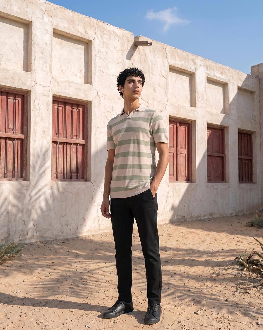 Striped Regular Fit Polo T-Shirt
