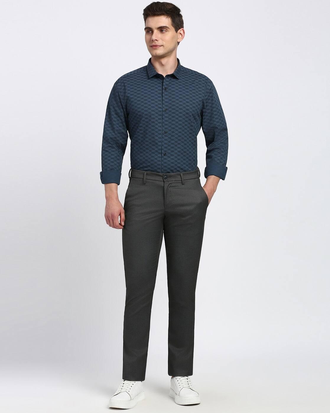 Men Micro Pattern Slim Fit Shirt