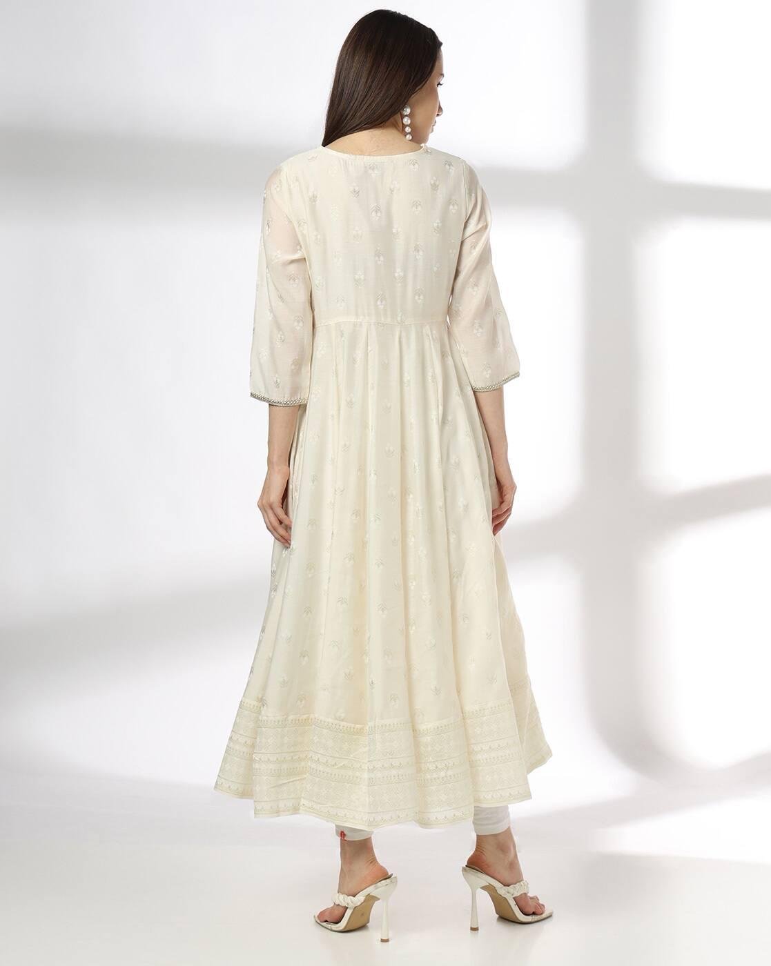 Women Embroidered Flared Kurta
