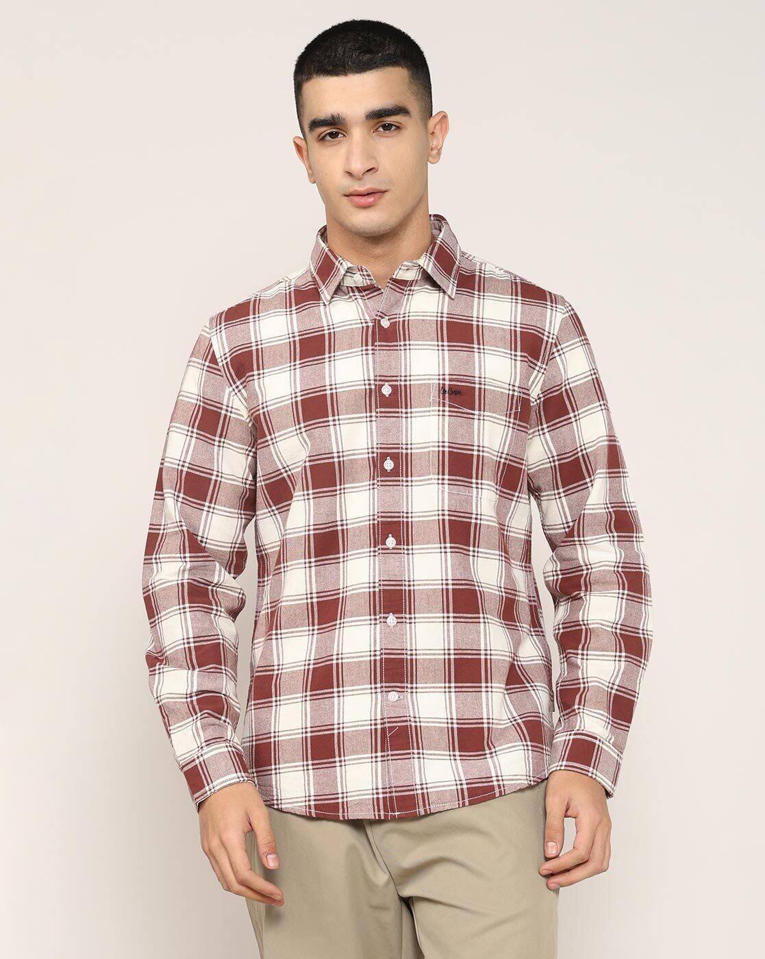 Men Checked Regular Fit Shirt with Patch Pocket