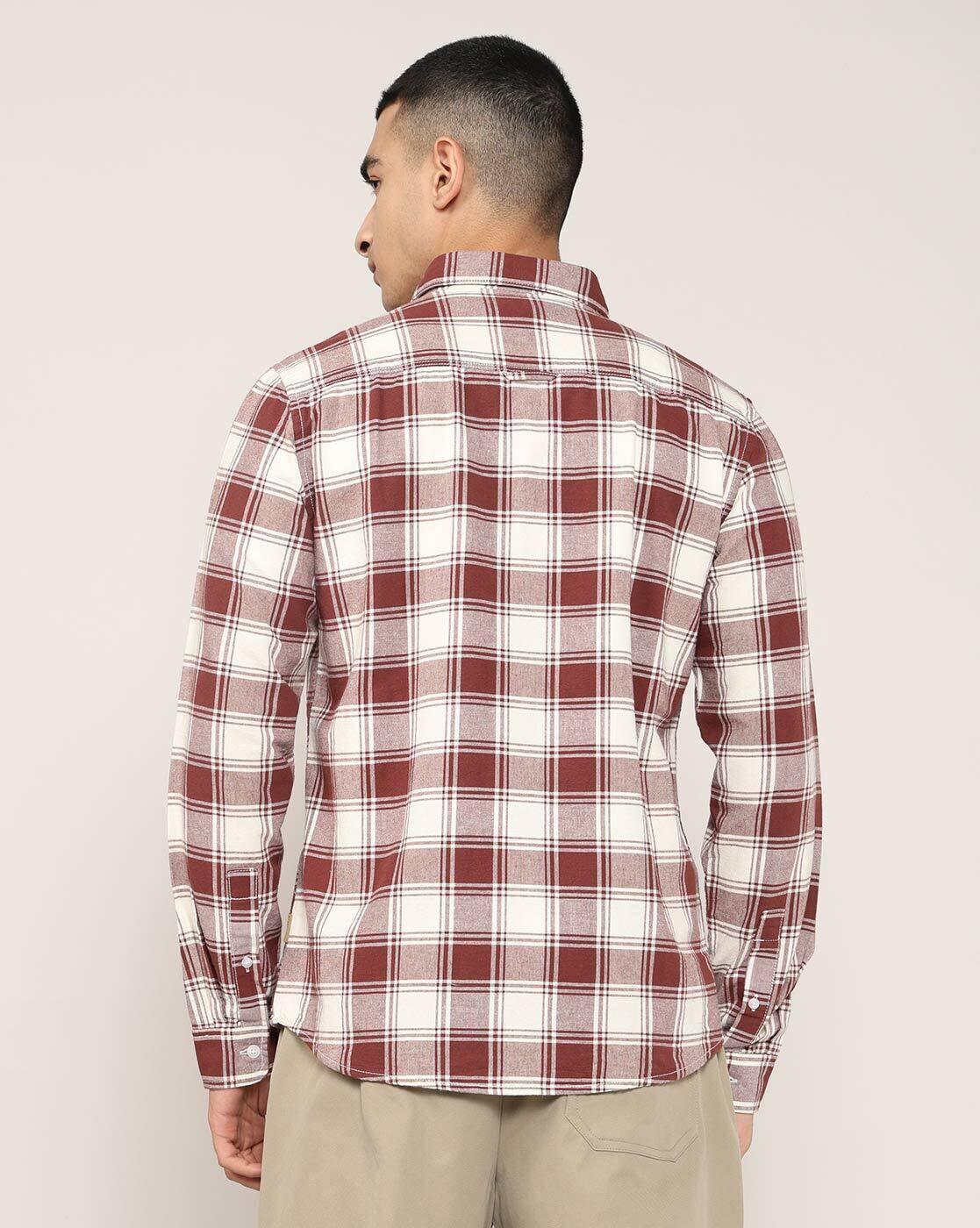 Men Checked Regular Fit Shirt with Patch Pocket