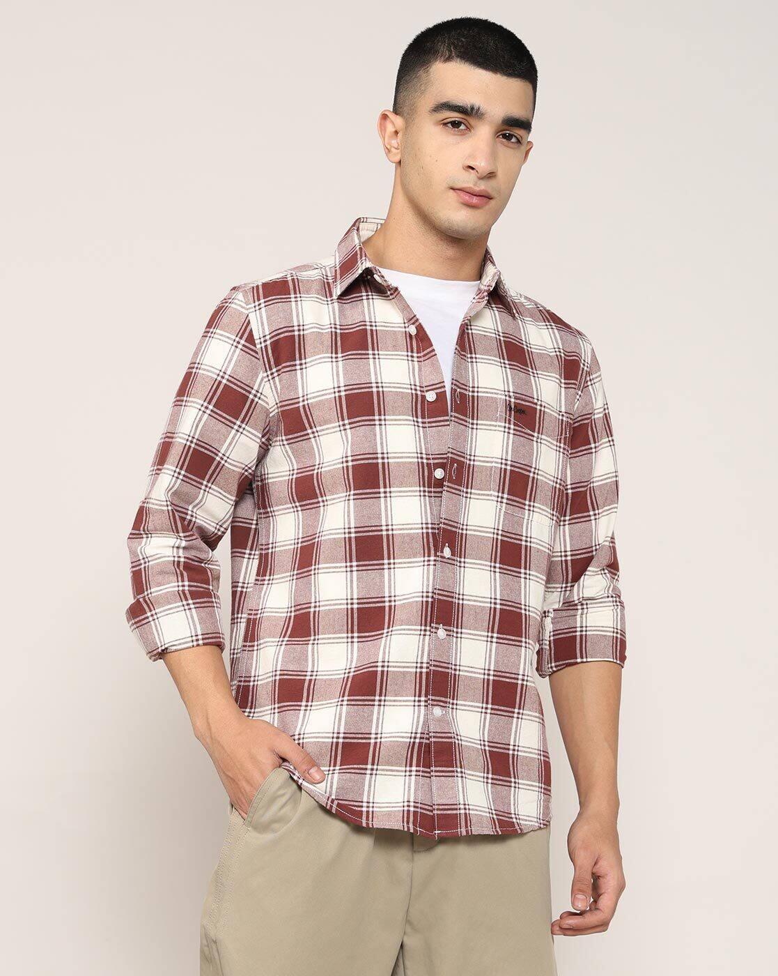 Men Checked Regular Fit Shirt with Patch Pocket