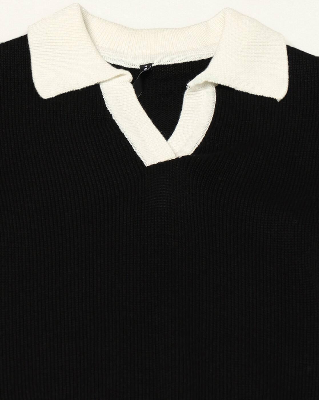 Women Regular Fit Polo Top with Contrast Tipping Flatknit