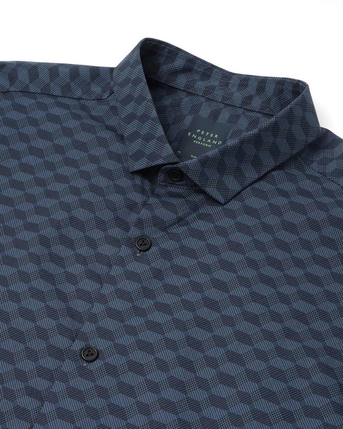 Men Micro Pattern Slim Fit Shirt