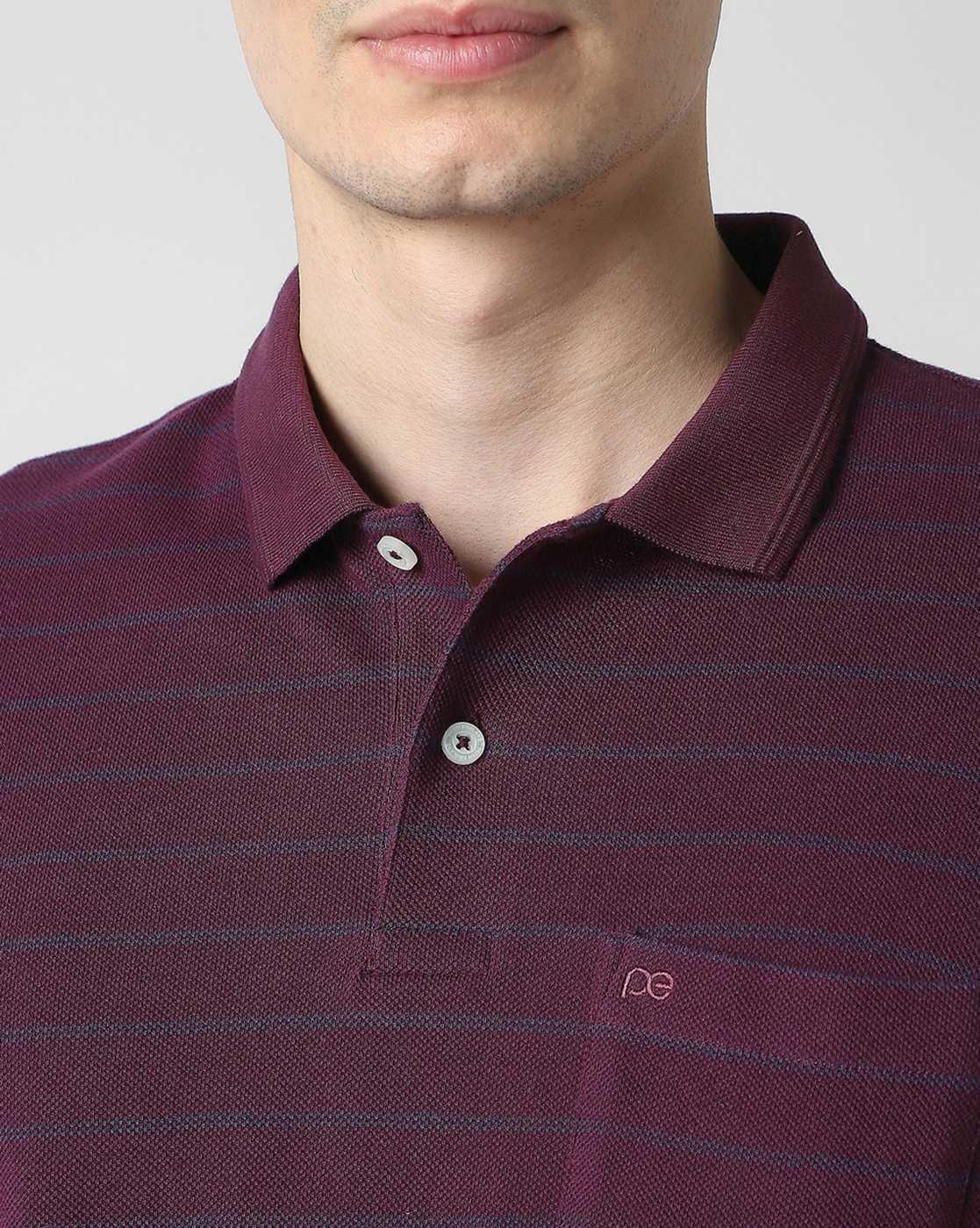 Men Striped Regular Fit Polo T-Shirt