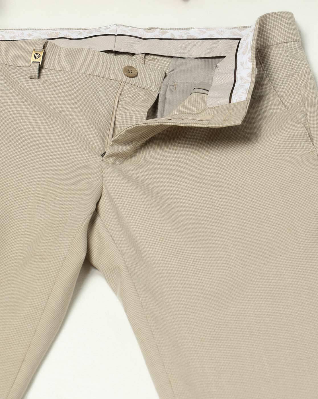 Men Mid-Rise Flat-Front Trousers