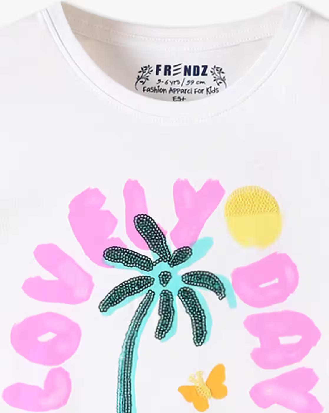 Girls Graphic Print Crop Fit T-Shirt
