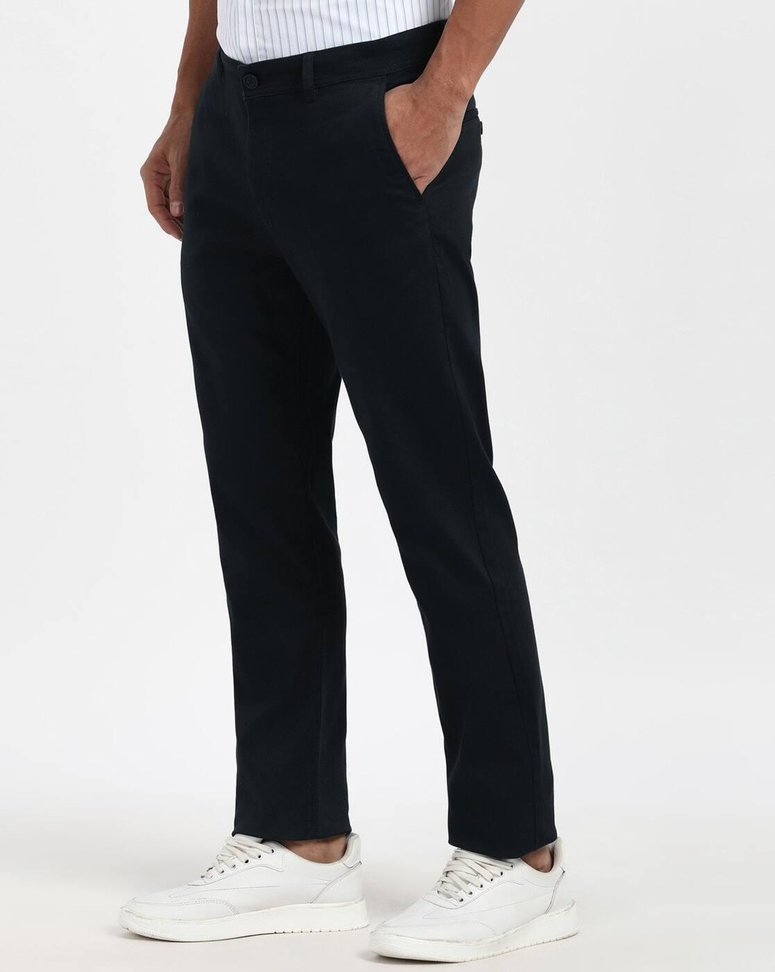 Men Flat-Front Slim Fit Trousers
