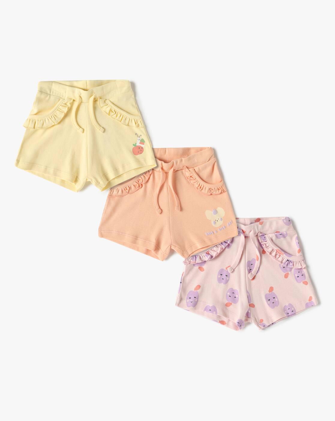 Pack of 3 Printed Cotton Shorts