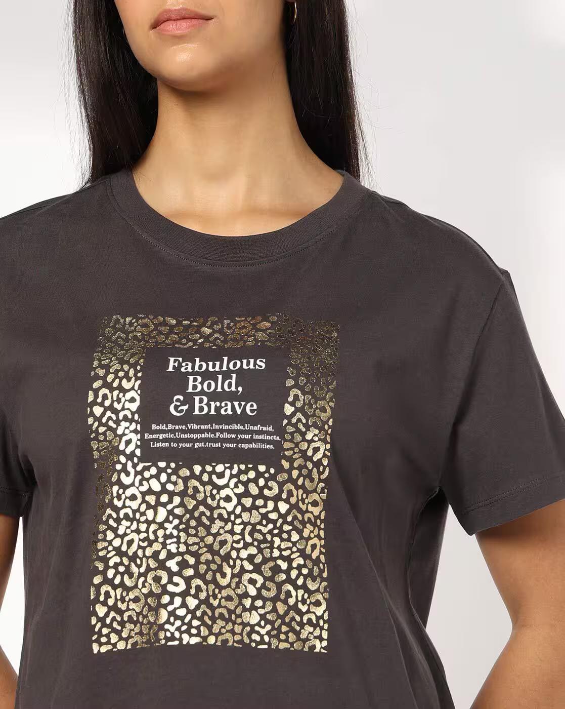 Women Graphic Print Regular Fit Crew-Neck T-Shirt