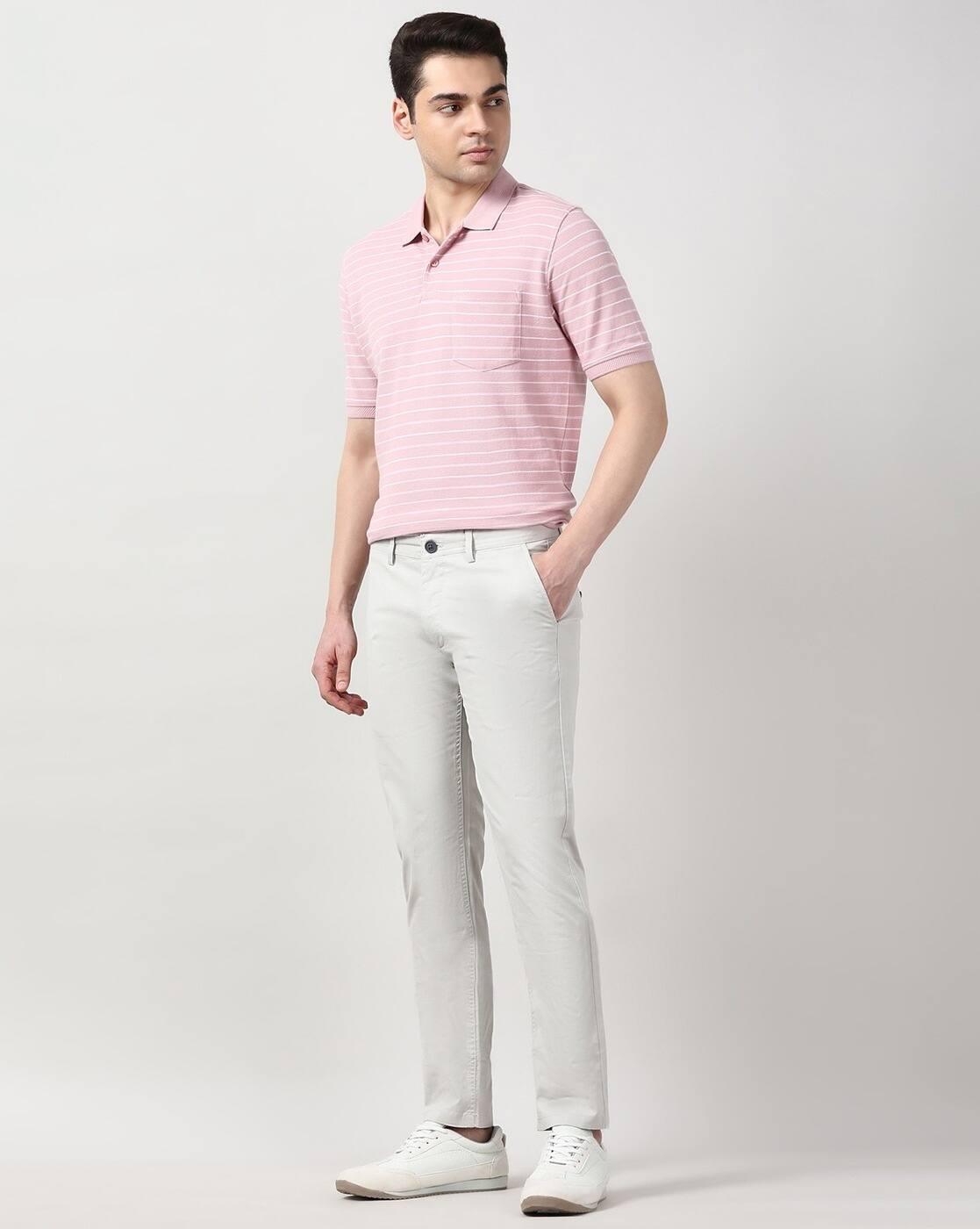 Men Skinny Fit Flat-Front Chinos