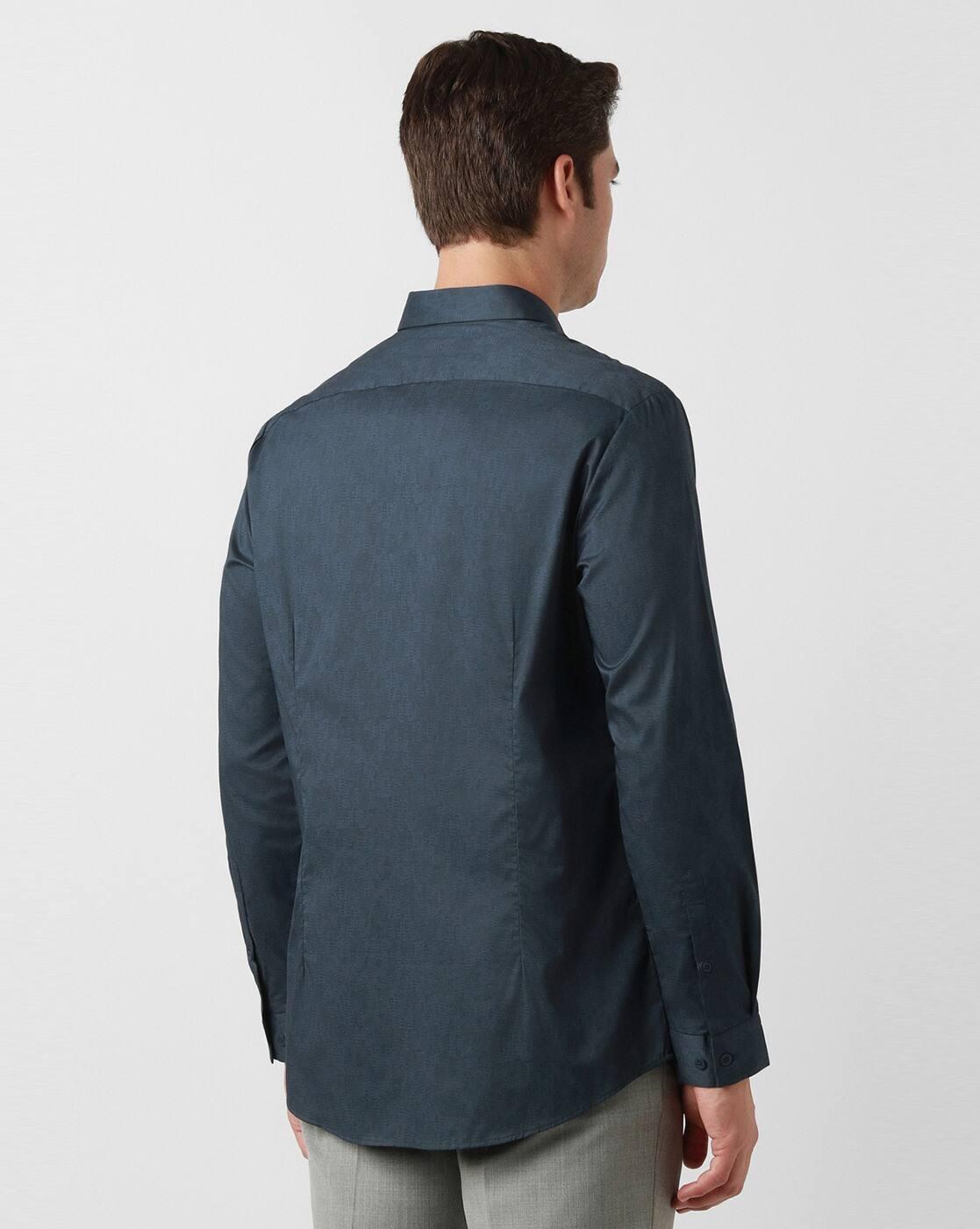 Men Patterned Slim Fit Shirt with Patch Pocket