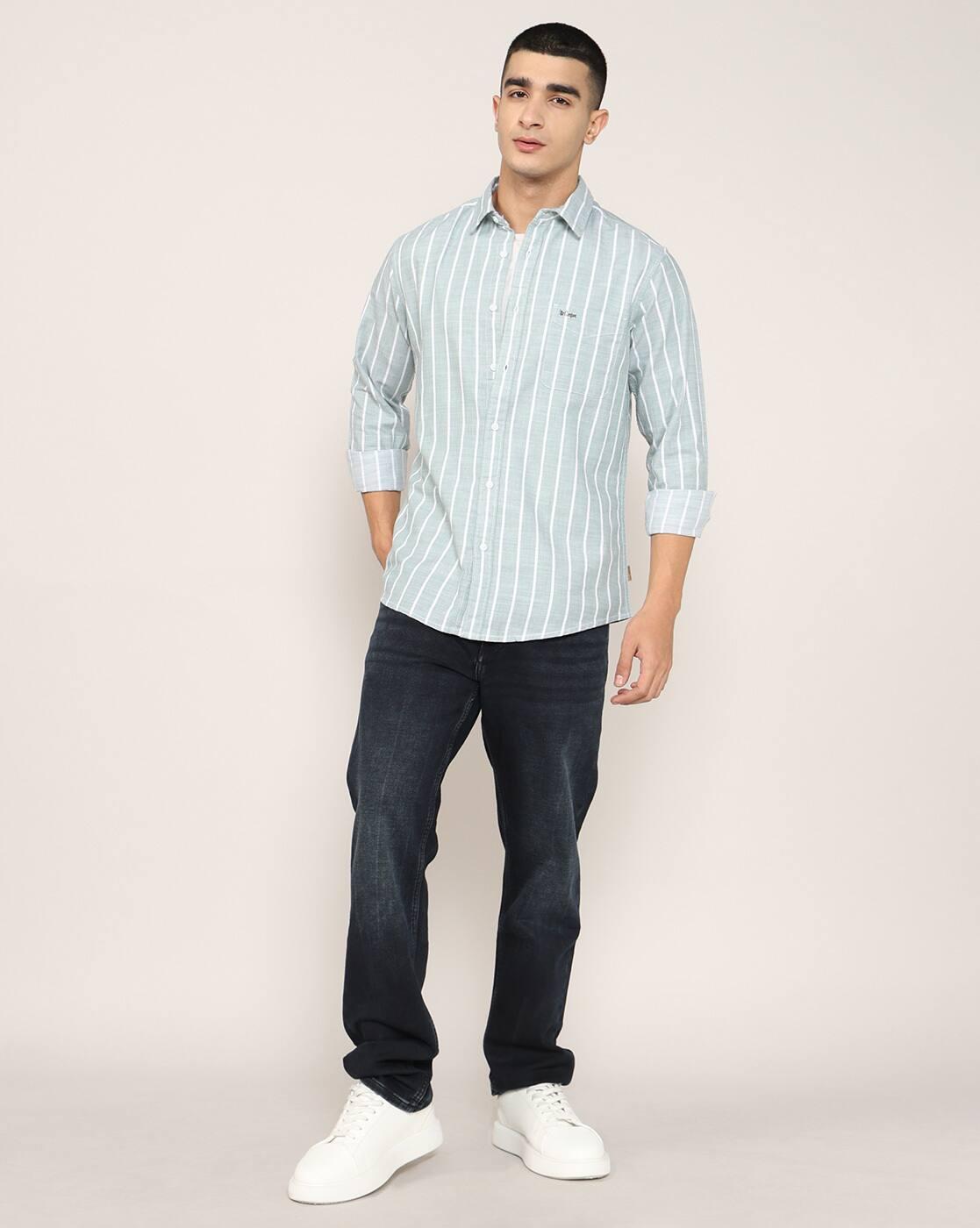 Men Striped Regular Fit Cotton Shirt