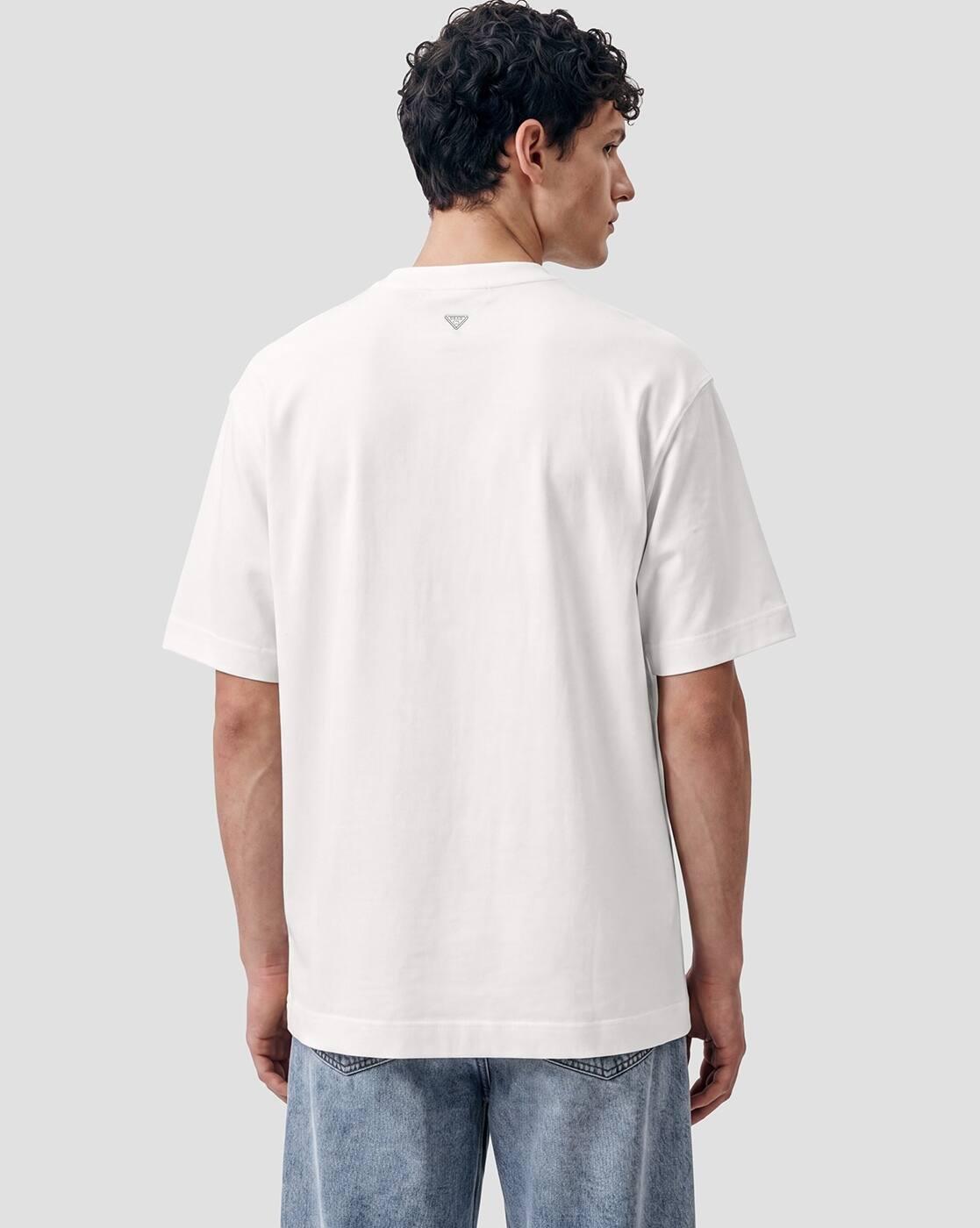 Men Cotton Crew-Neck Embroidered Oversized T-Shirt