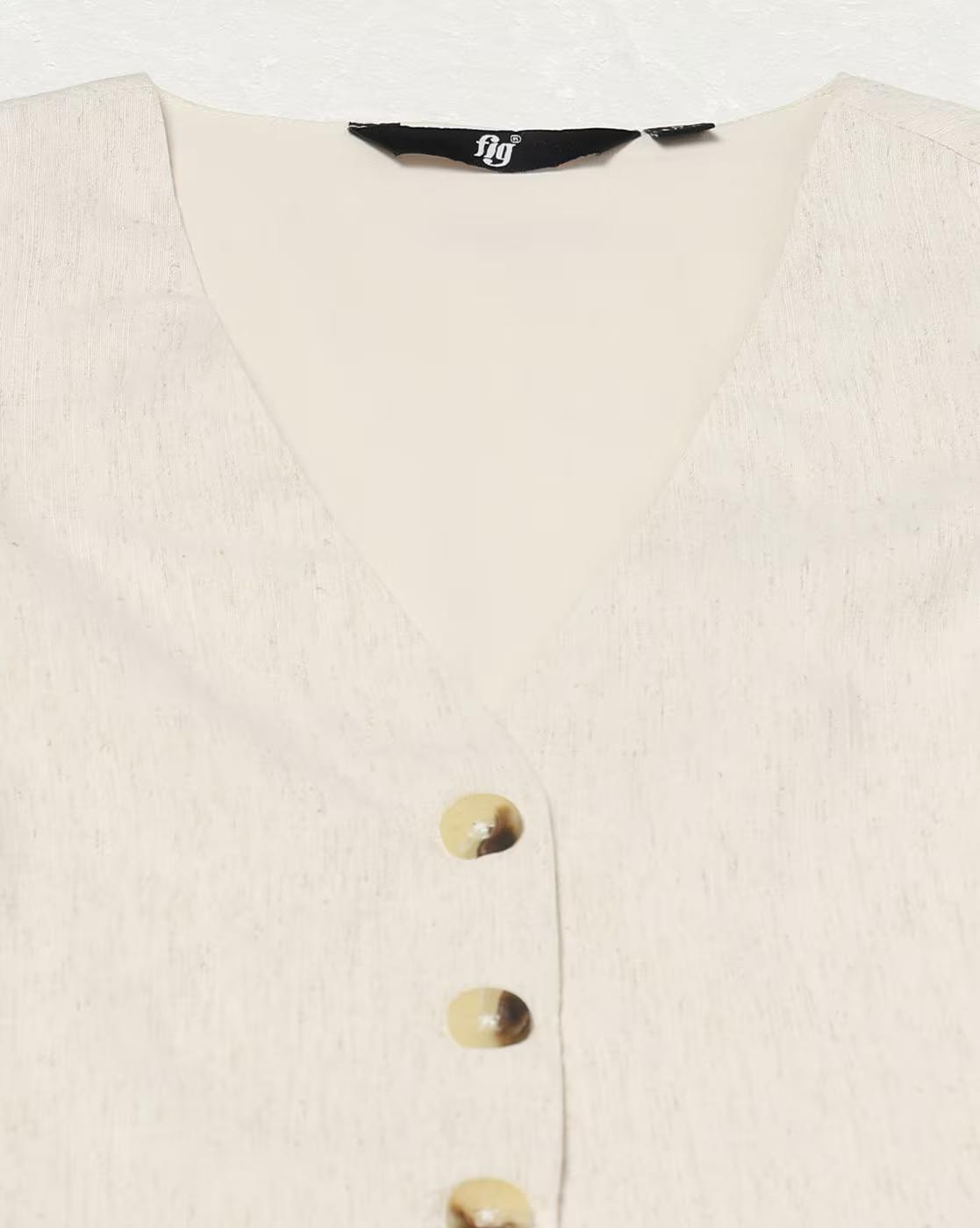 Women V-Neck Tailored Fit Waistcoat