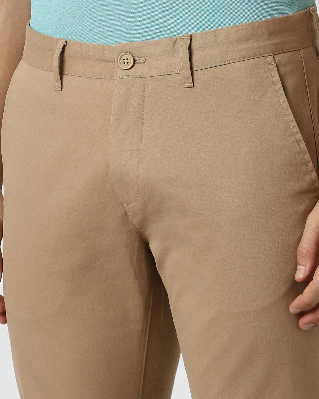 Men Flat-Front Slim Fit Trousers