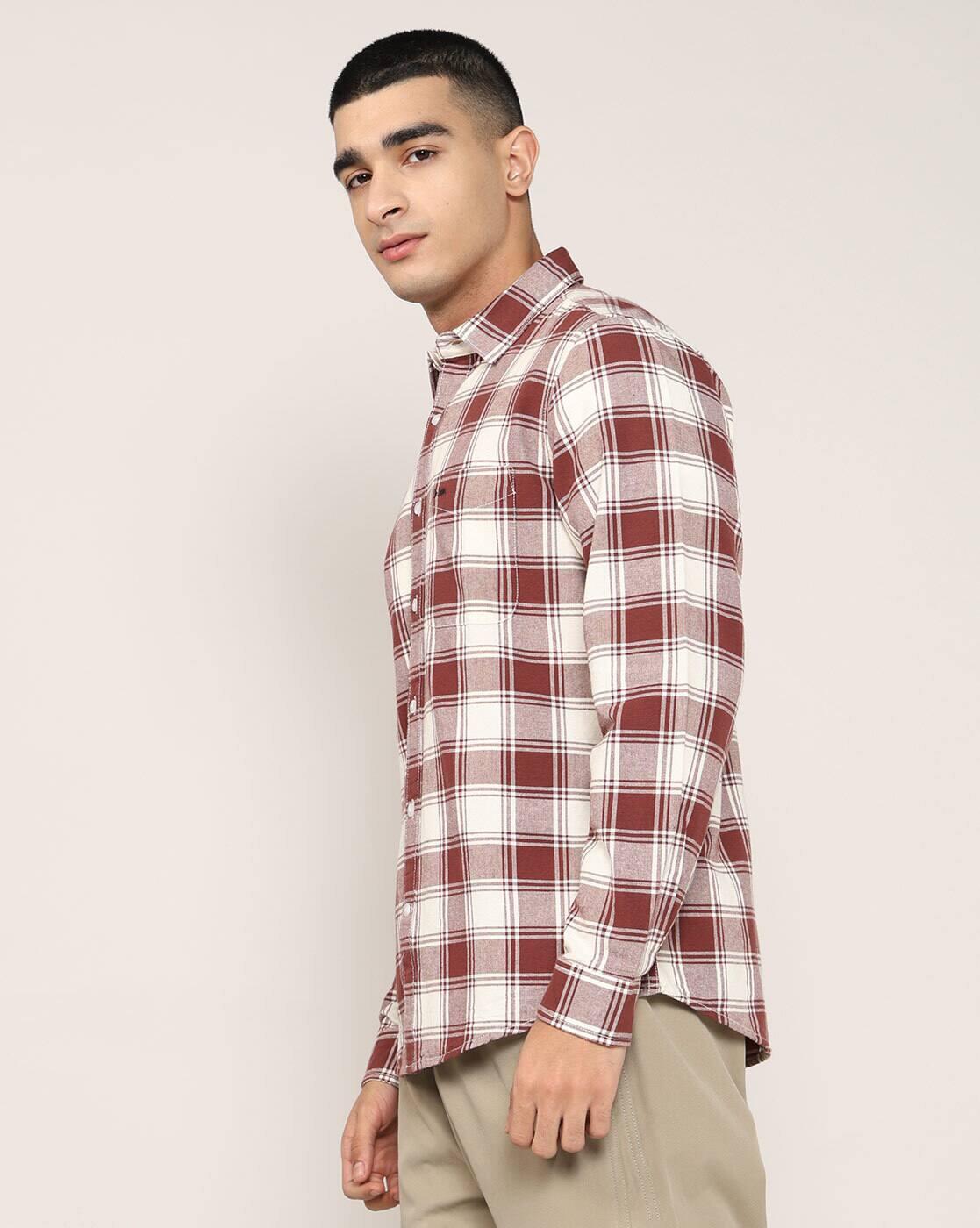 Men Checked Regular Fit Shirt with Patch Pocket