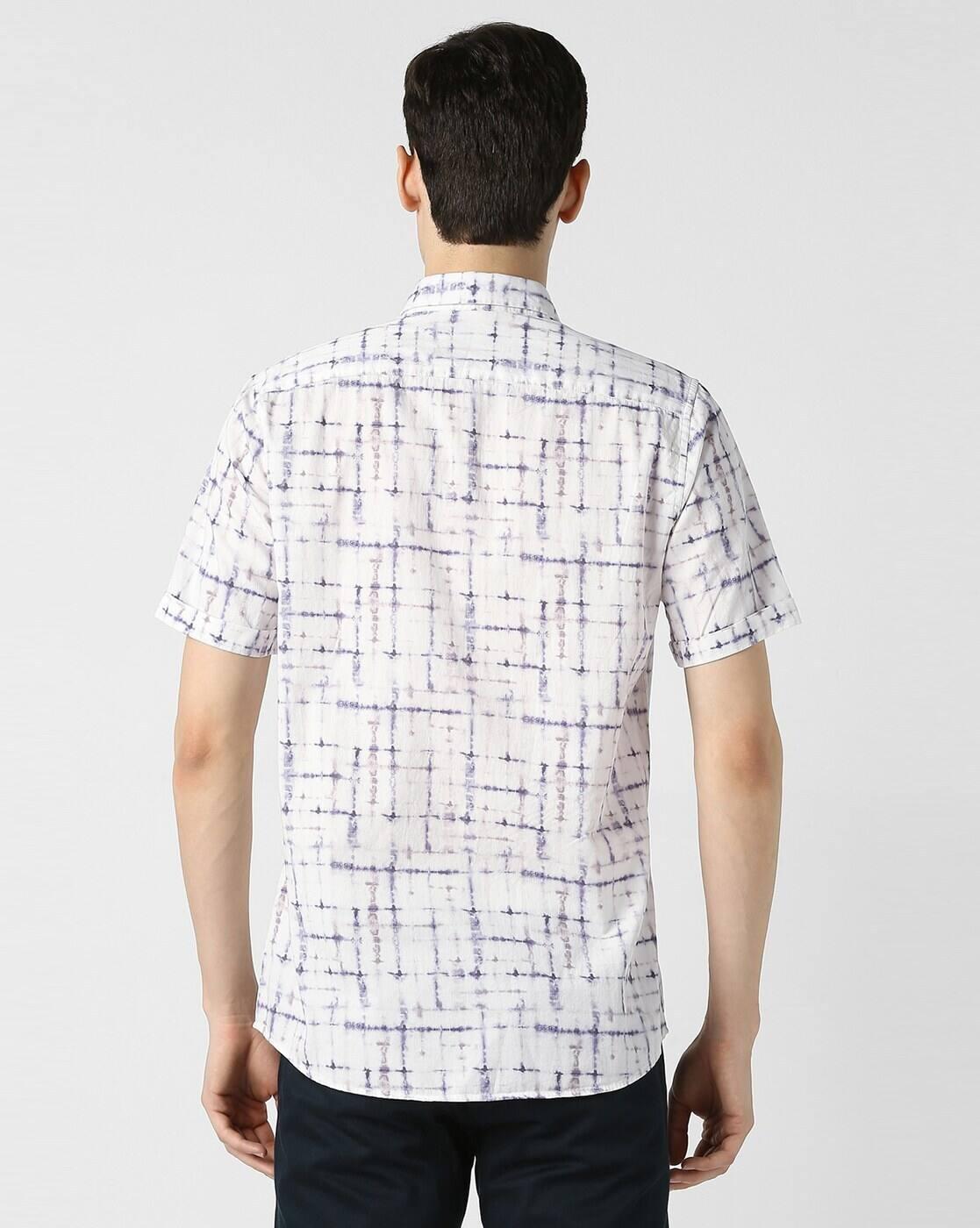 Men Printed Slim Fit Print Half-Sleeve Casual Shirt
