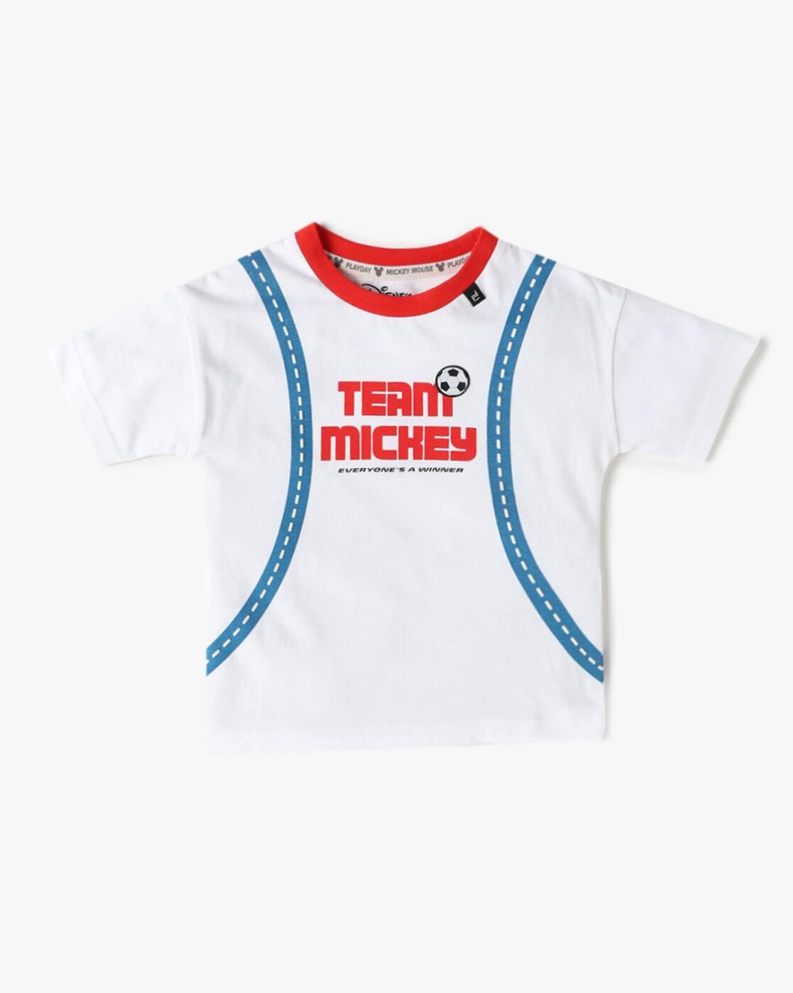 Boys Typographic Print Regular Fit Round-Neck T-Shirt
