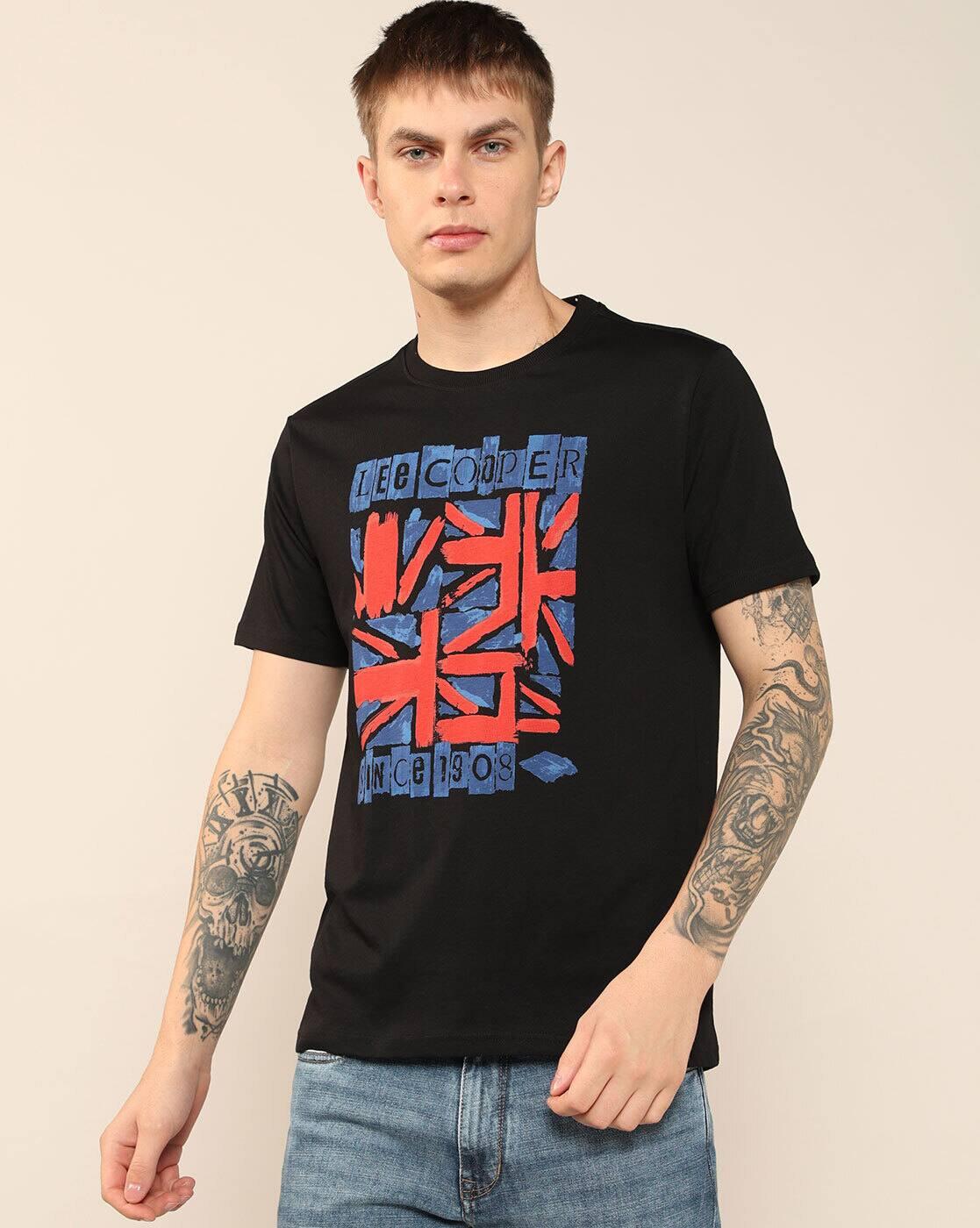 Men Printed Regular Fit Crew-Neck T-Shirt