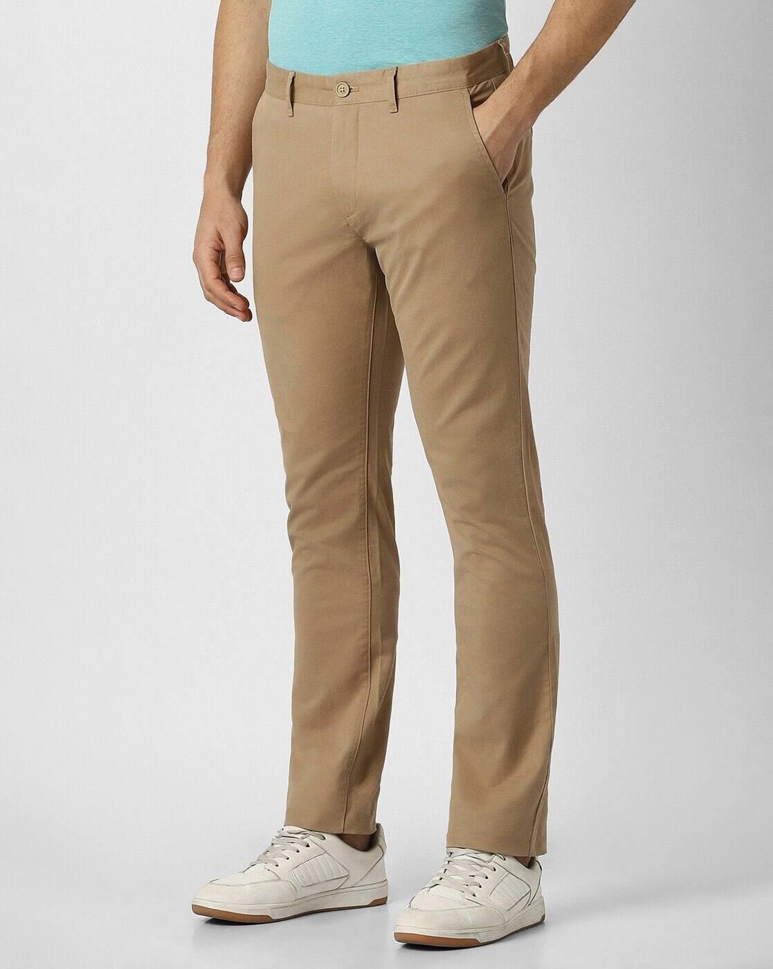 Men Flat-Front Slim Fit Trousers