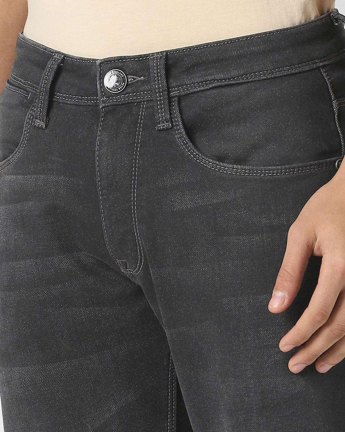 Men Lightly Washed Straight Jeans