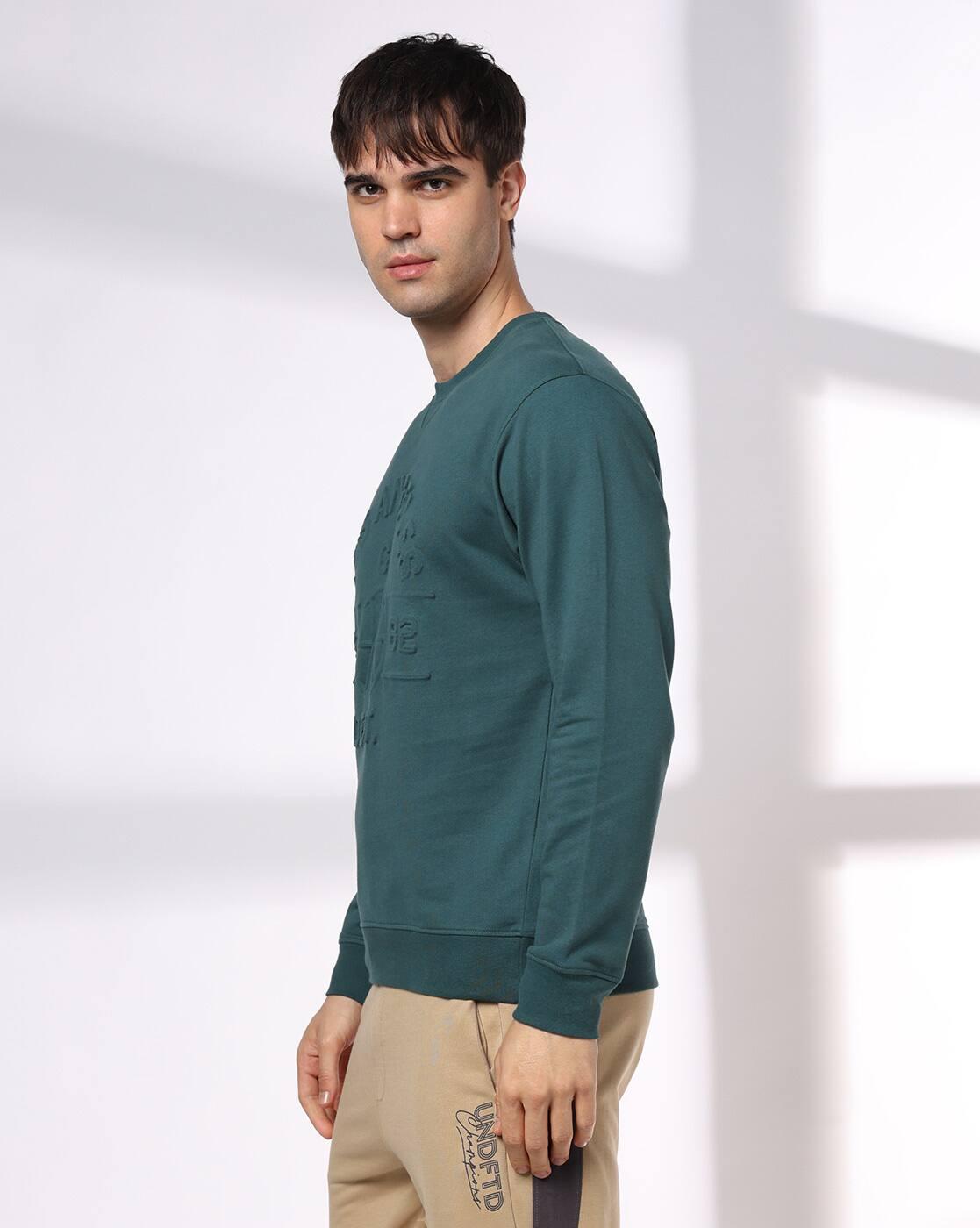 Men Embossed Regular Fit Sweatshirt