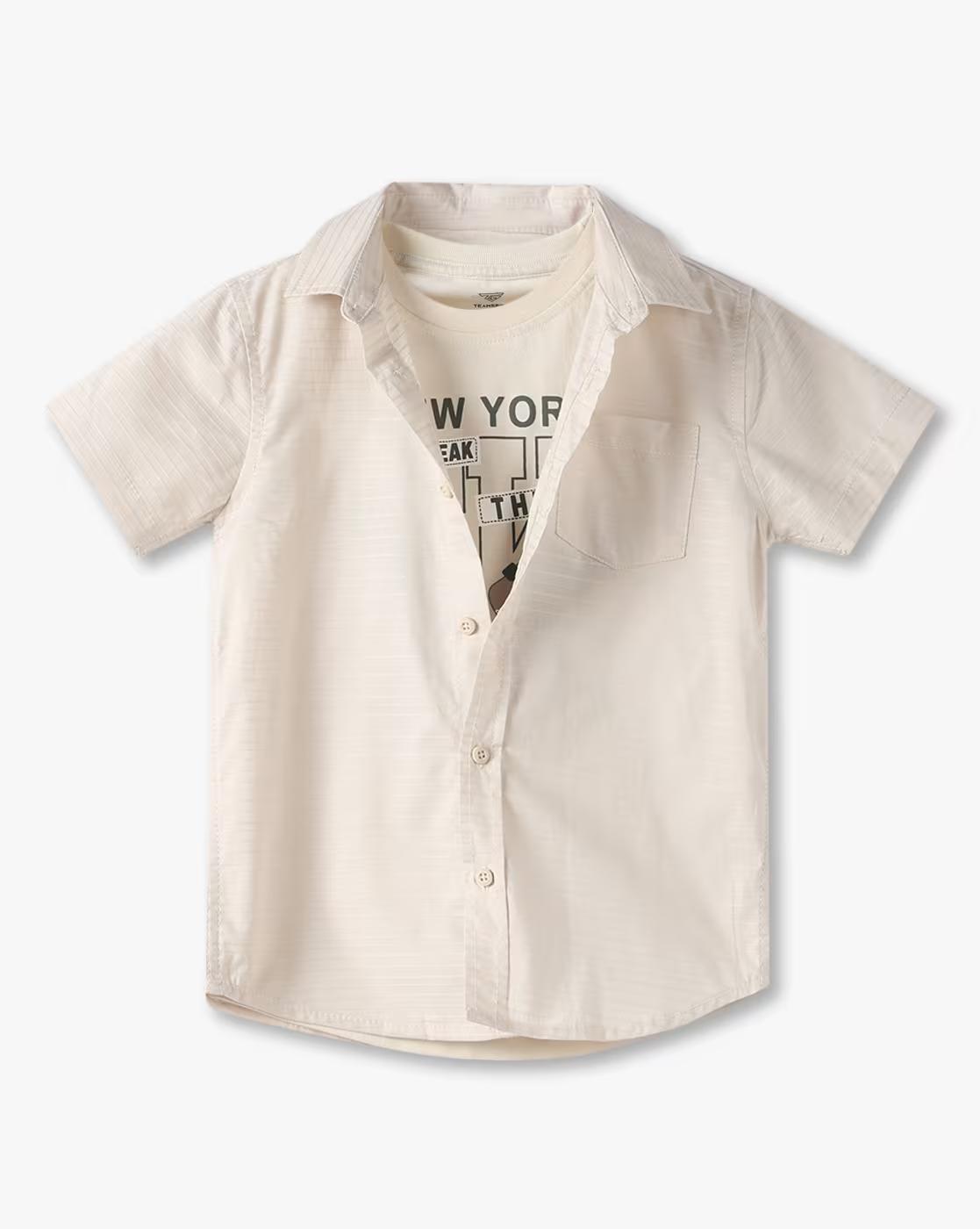 Boys Cotton Tailored Fit Shirt