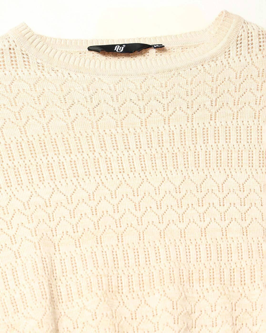 Women Drop Shoulder Flat Knit Sweater with Lurex