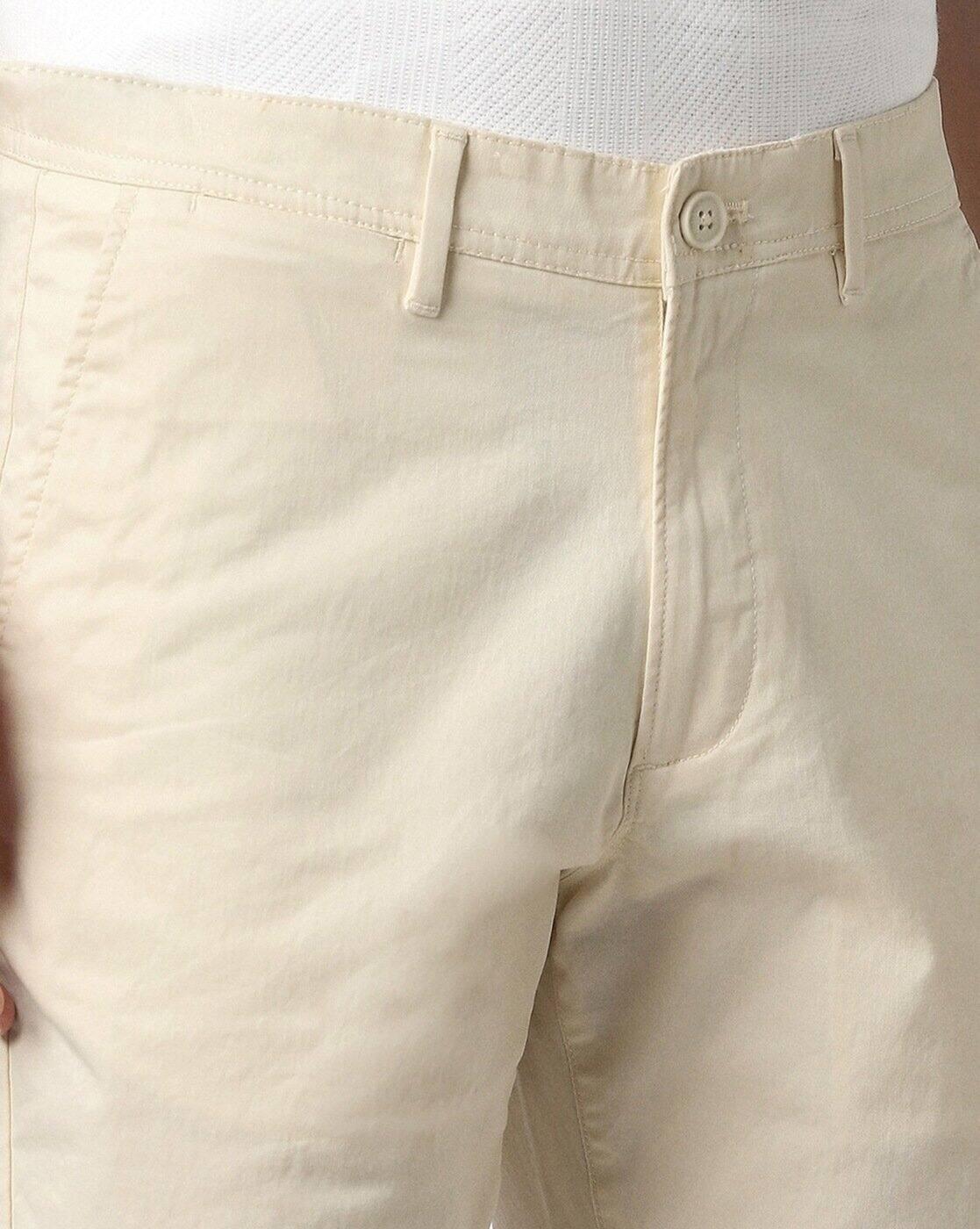 Men Slim Fit Flat-Front Shorts
