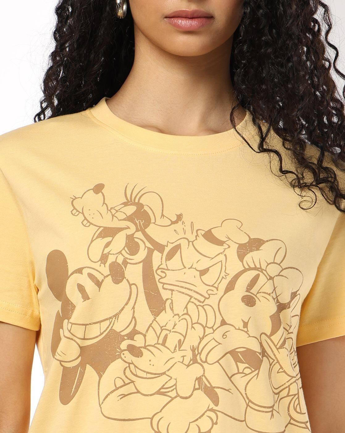 Women Mickey & Friends Print Oversized Crew-Neck T-Shirt