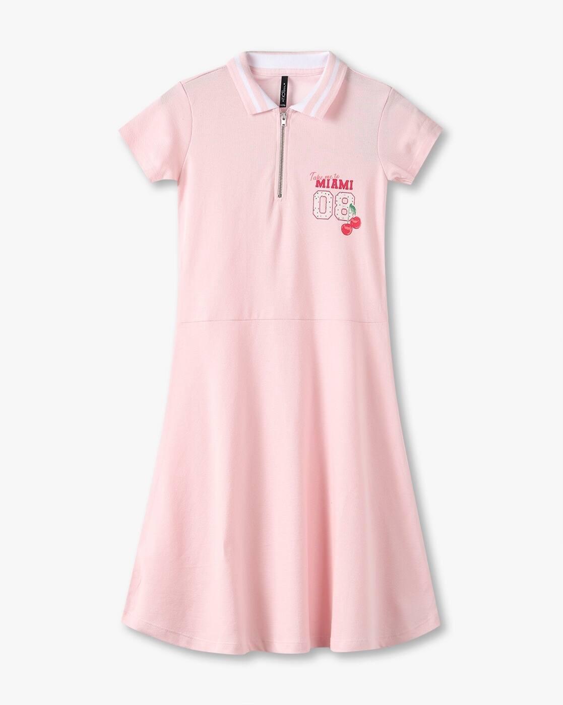 Girls Polo Dress with Zipper