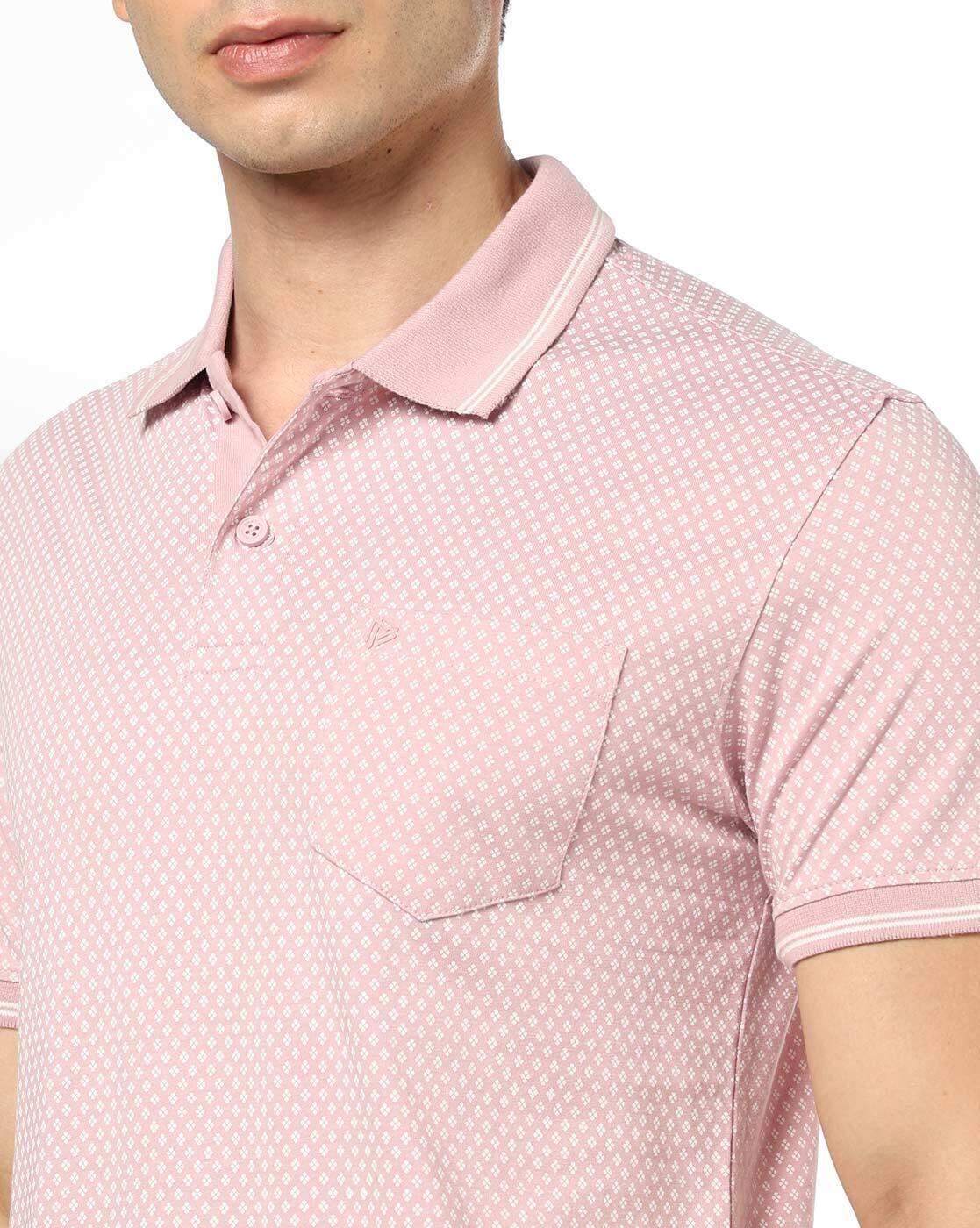Men Geometric Print Slim Fit Polo T-Shirt
