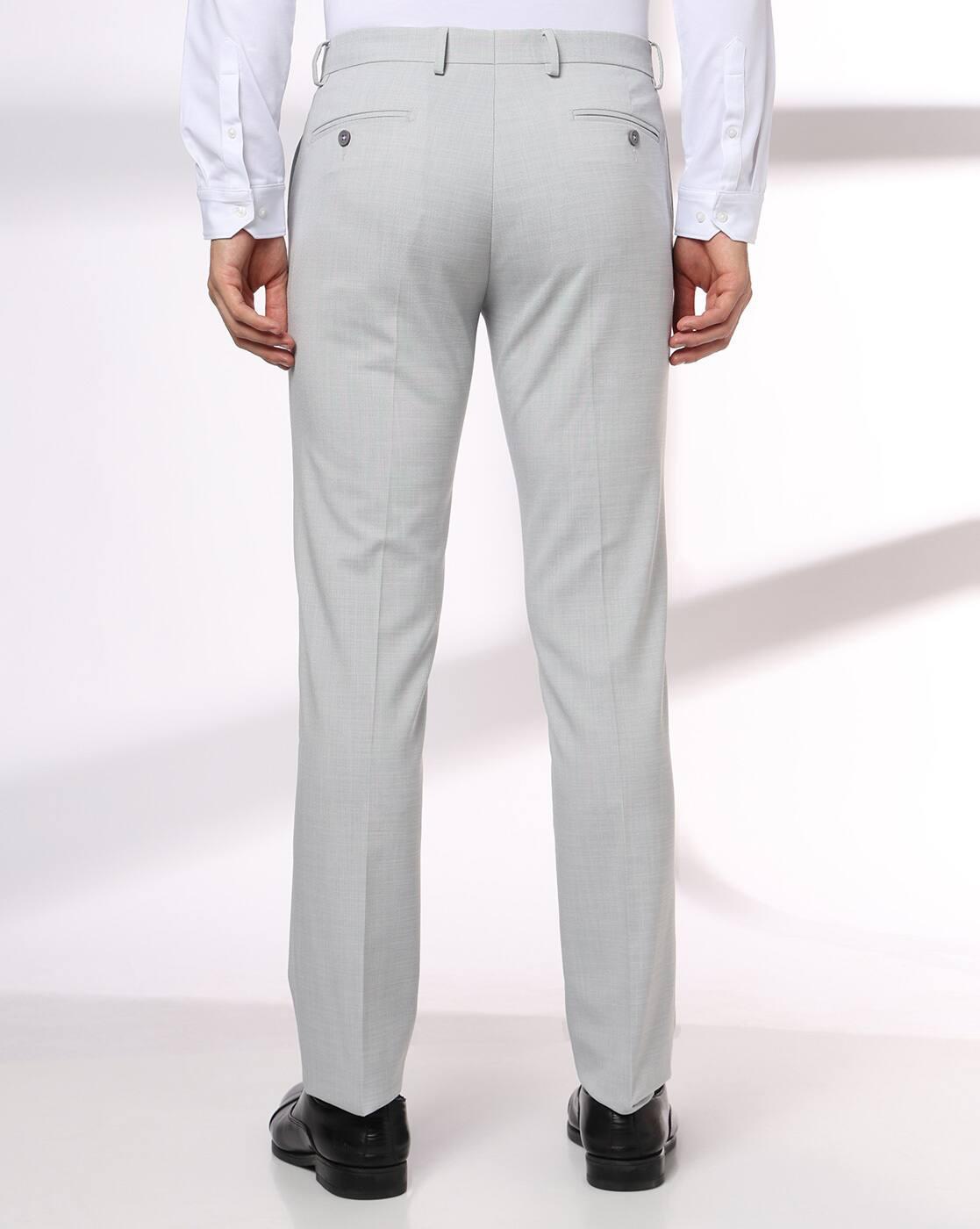 Men Flat-Front Slim Fit Smart Formal Trousers