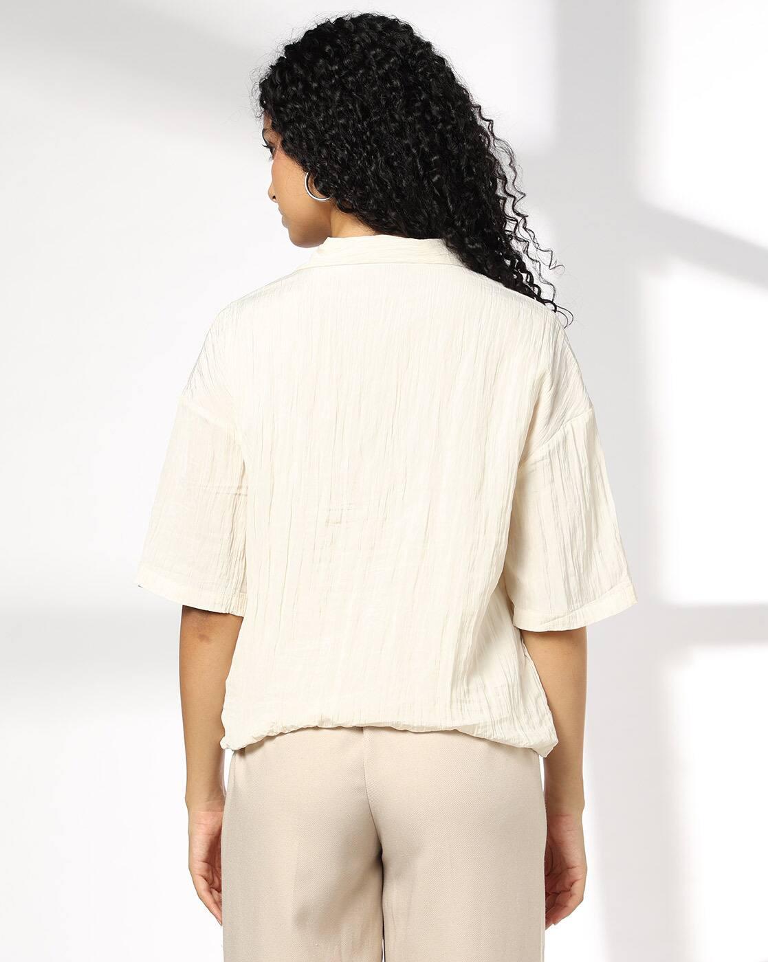 Women Regular Fit Bubble Hem Top