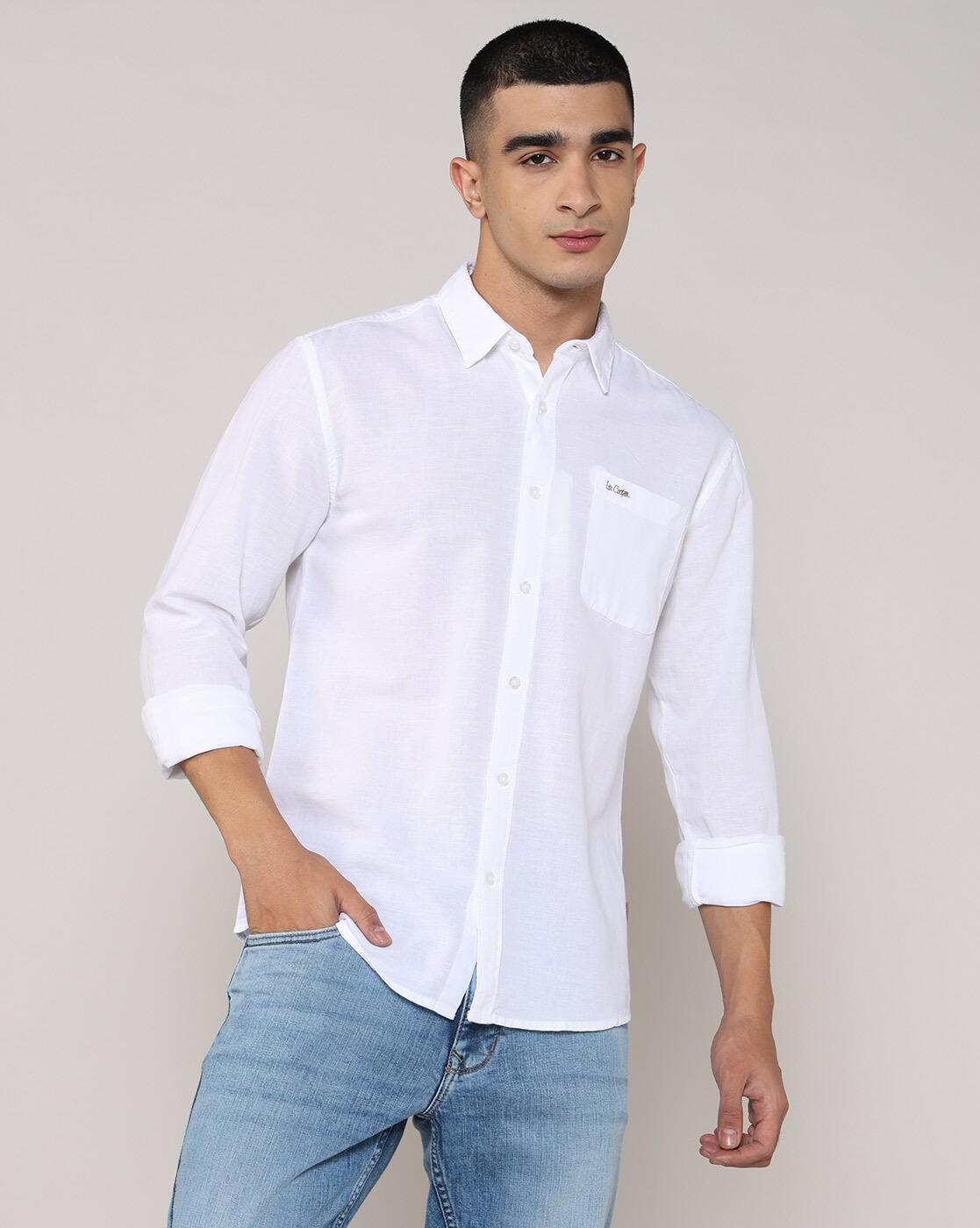 Men Regular Fit Shirt with Patch Pocket