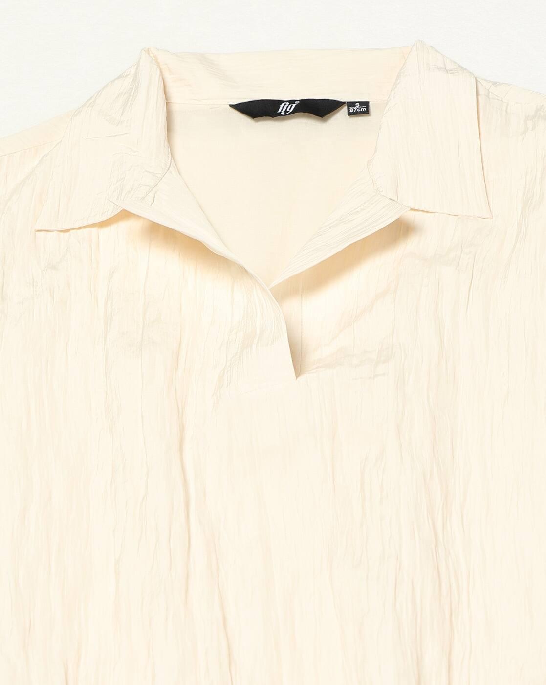 Women Regular Fit Bubble Hem Top