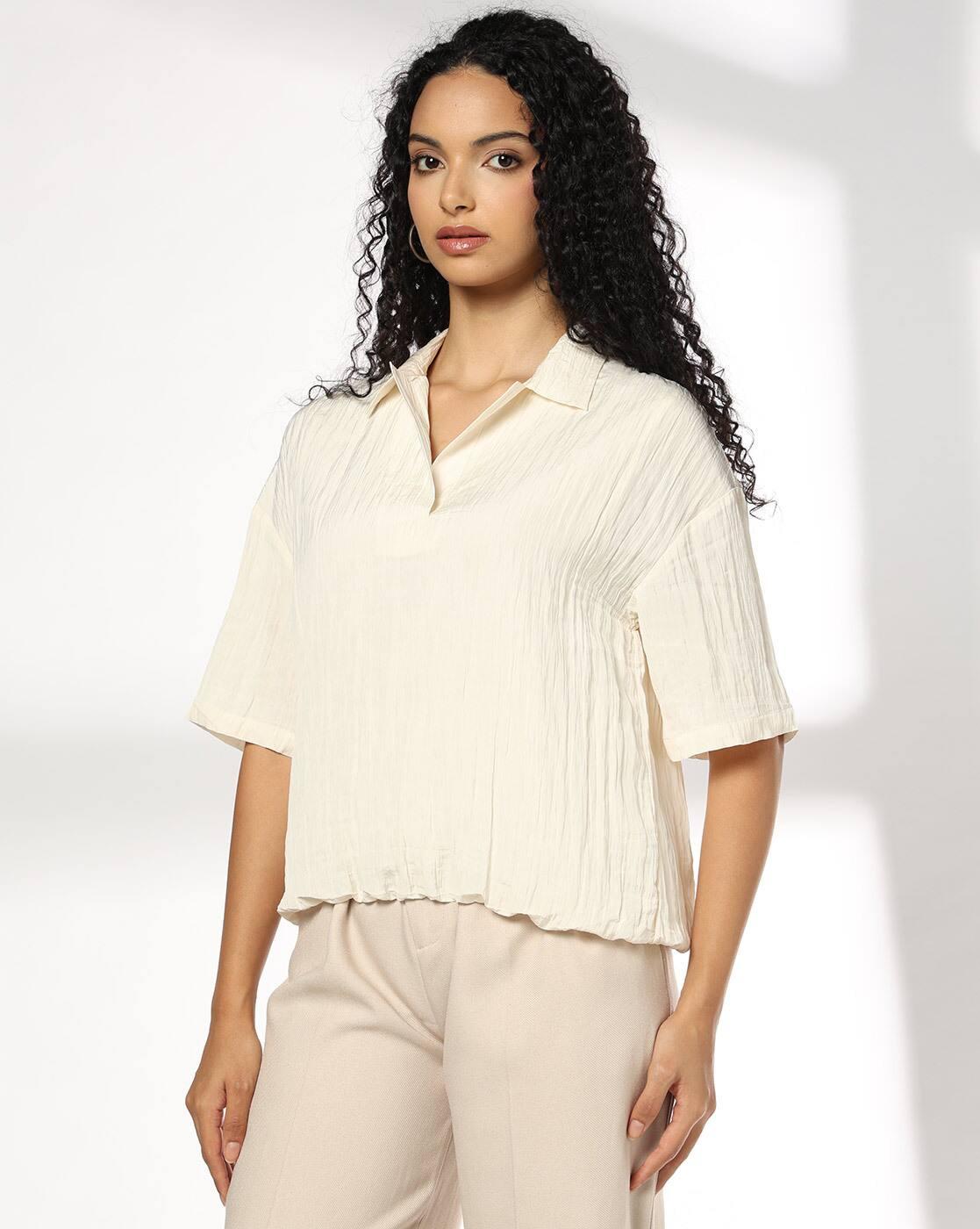Women Regular Fit Bubble Hem Top