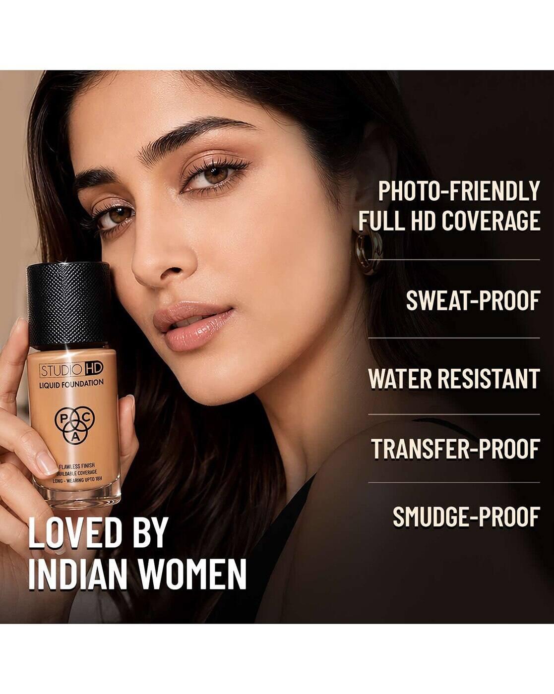 Studio HD Liquid Foundation Dewy Satin Finish Medium to Buildable Coverage - 3.5