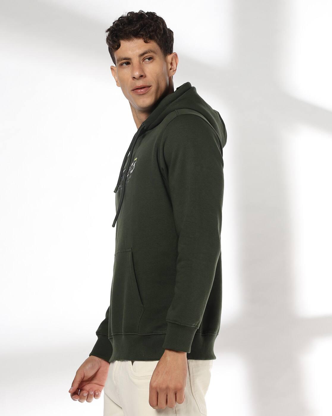 Men Typographic Slim Fit Hoodie