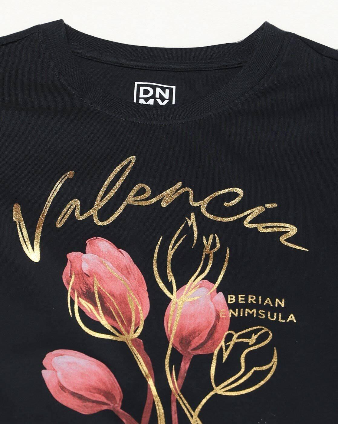 Women Valencia Print Boxy Fit Round-Neck T-Shirt